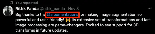 Testimonial from twitter