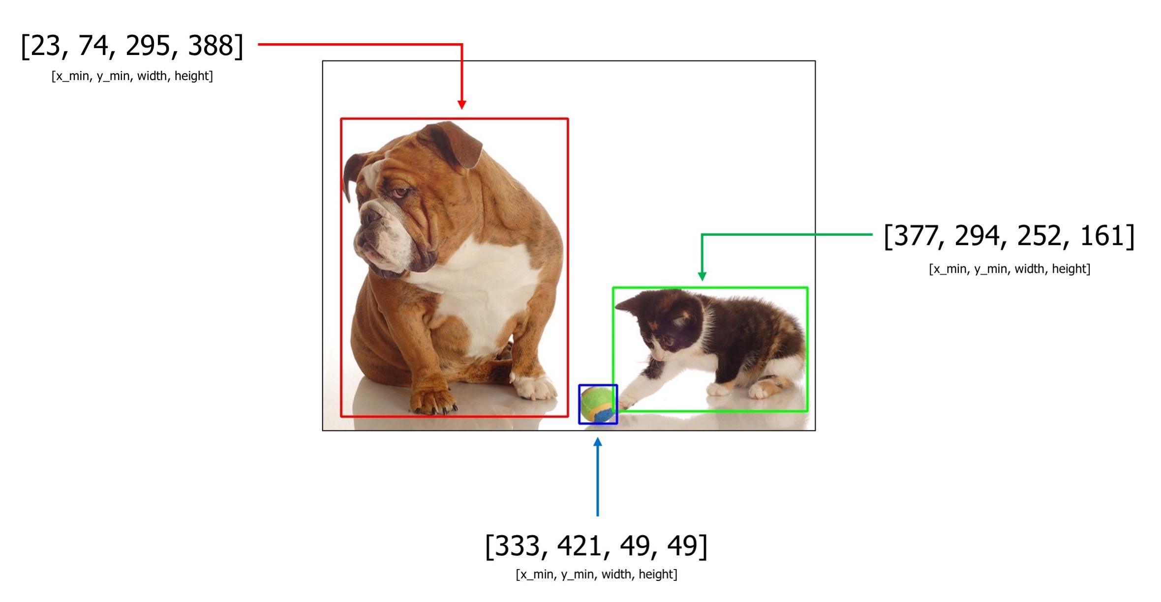 An example image with 3 bounding boxes from the COCO dataset