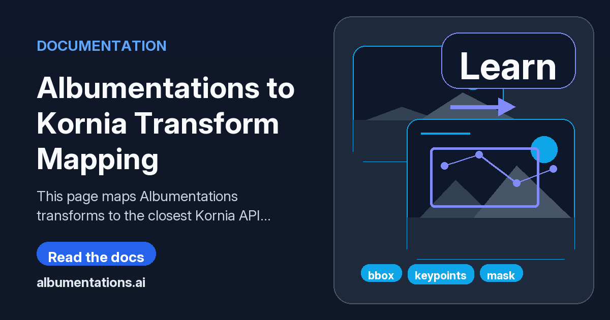 Transform Mapping Albumentations to Kornia Transform Mapping | Albumentations